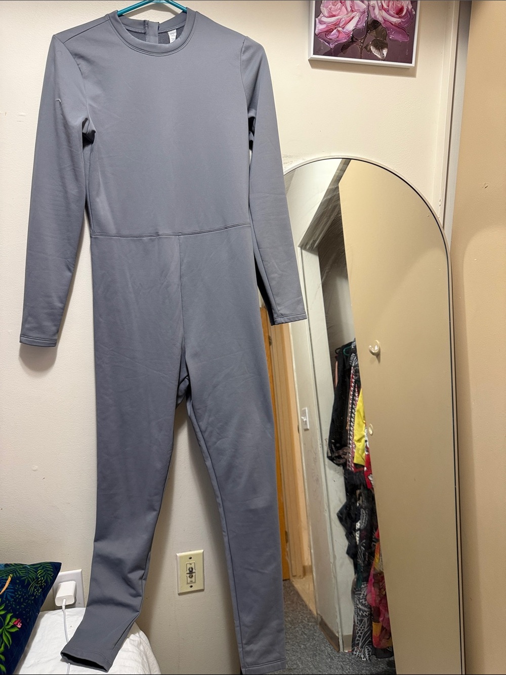 Old Navy Gray Long-Sleeve Jumpsuit